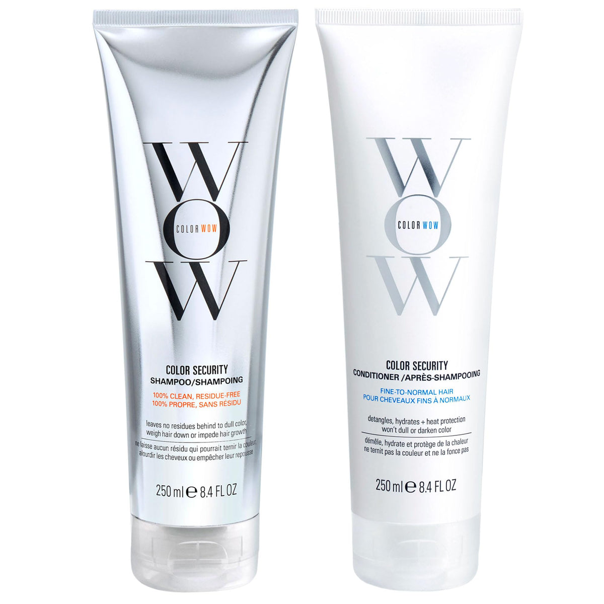 COLOR WOW front packaging showing both bottles for clean, color-safe hair