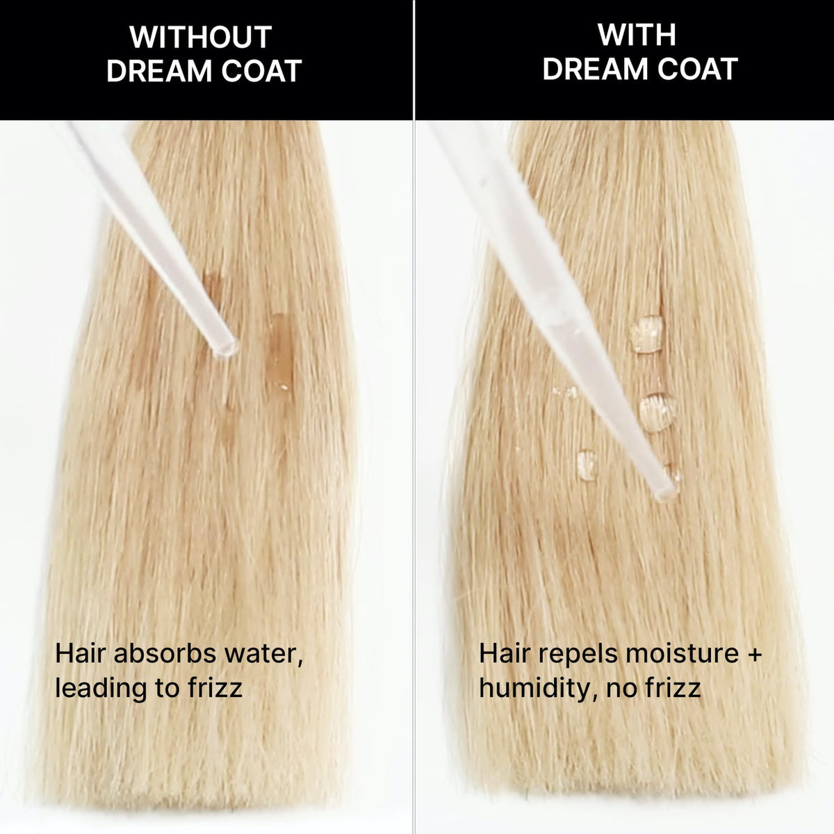 COLOR WOW Dream Coat spray applied to hair delivering frizz control