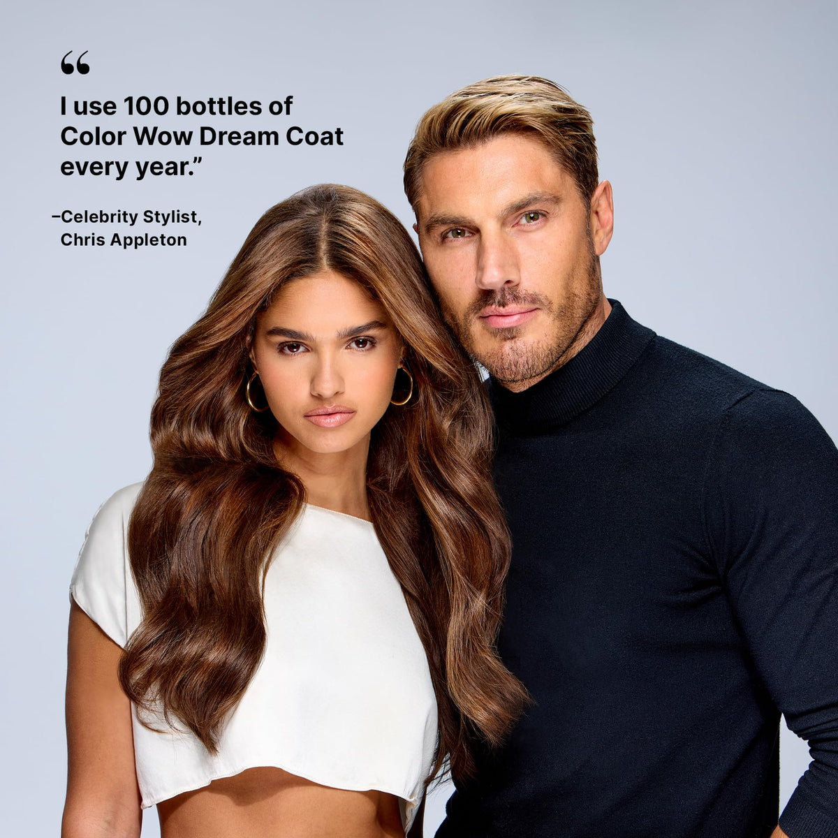 COLOR WOW used during blow-dry to illustrate heat activation and frizz control benefit