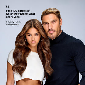 COLOR WOW used during blow-dry to illustrate heat activation and frizz control benefit