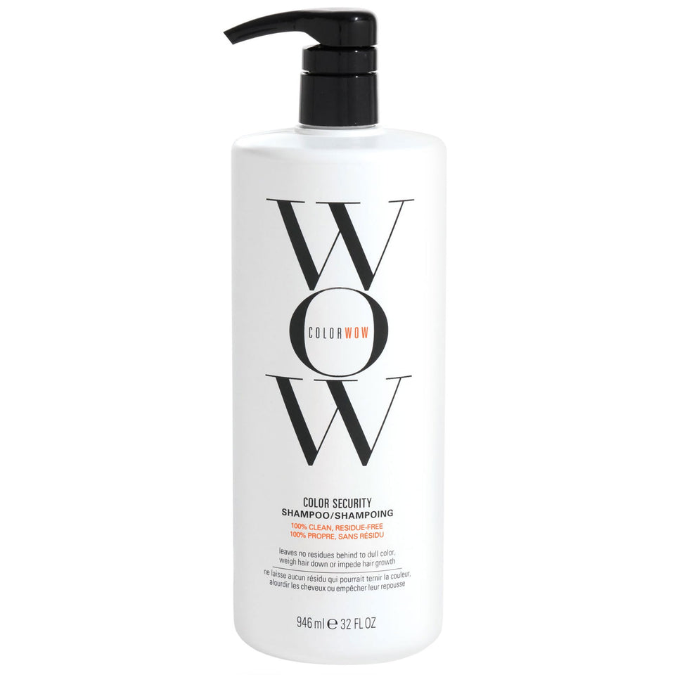 COLOR WOW front packaging 32oz showing salon-size bottle and benefit of long-lasting color