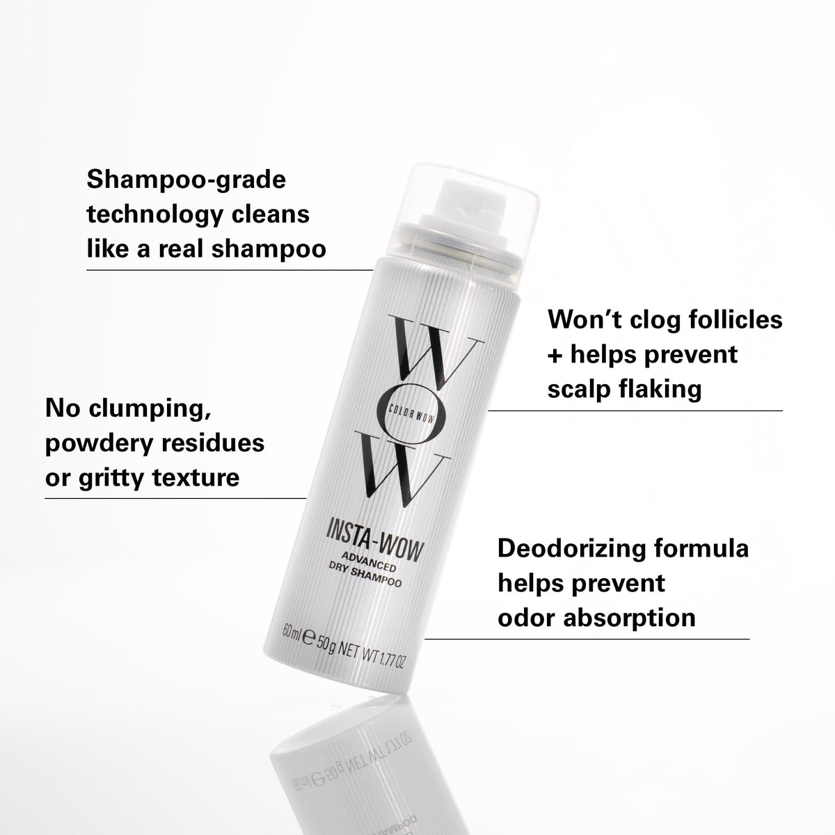 Model applying COLOR WOW Insta-WOW to roots for instant oil removal