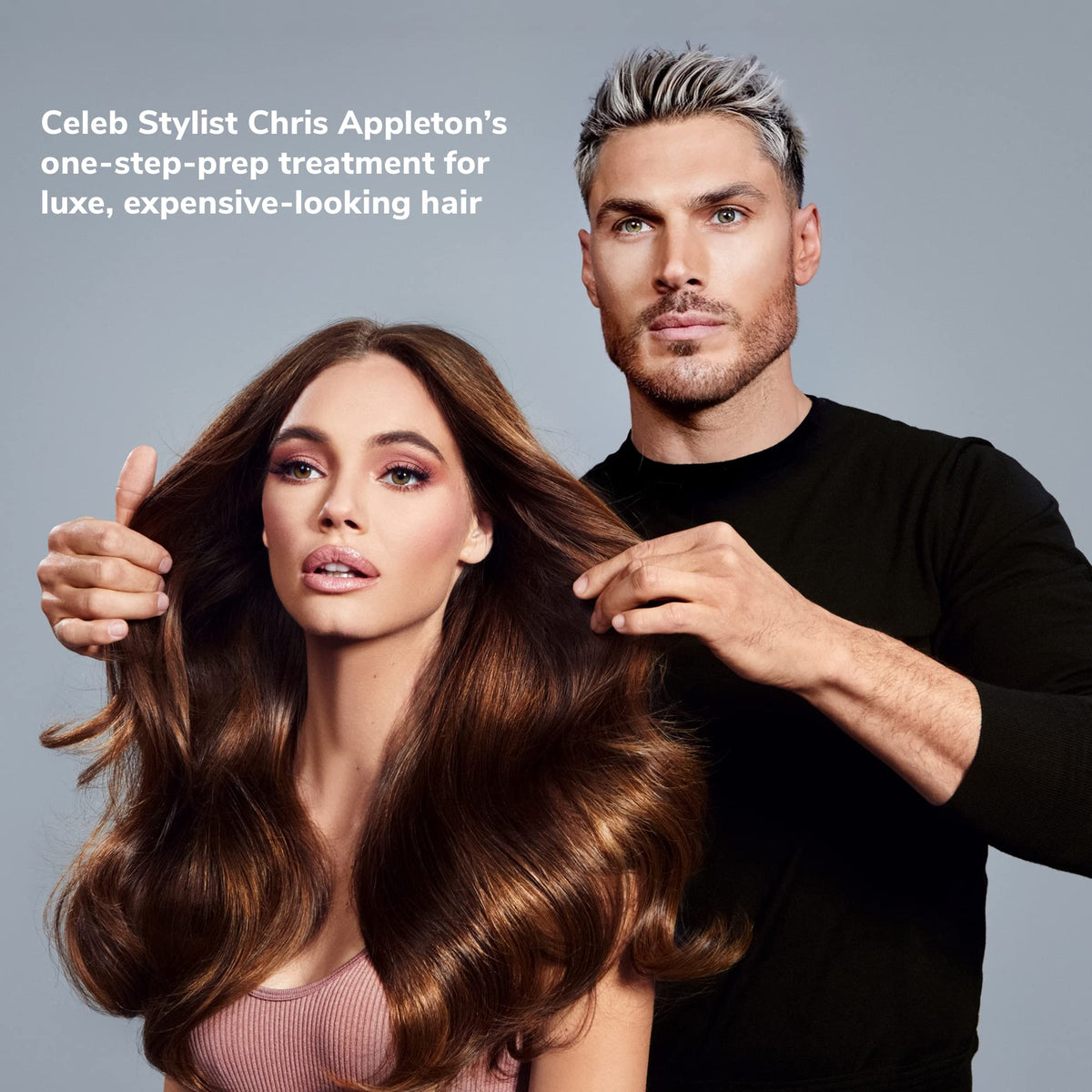 COLOR WOW before and after hair comparison showing restored shine and reduced frizz