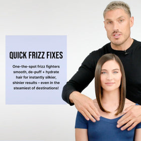 COLOR WOW Pop & Lock high gloss serum applied to hair ends for instant shine