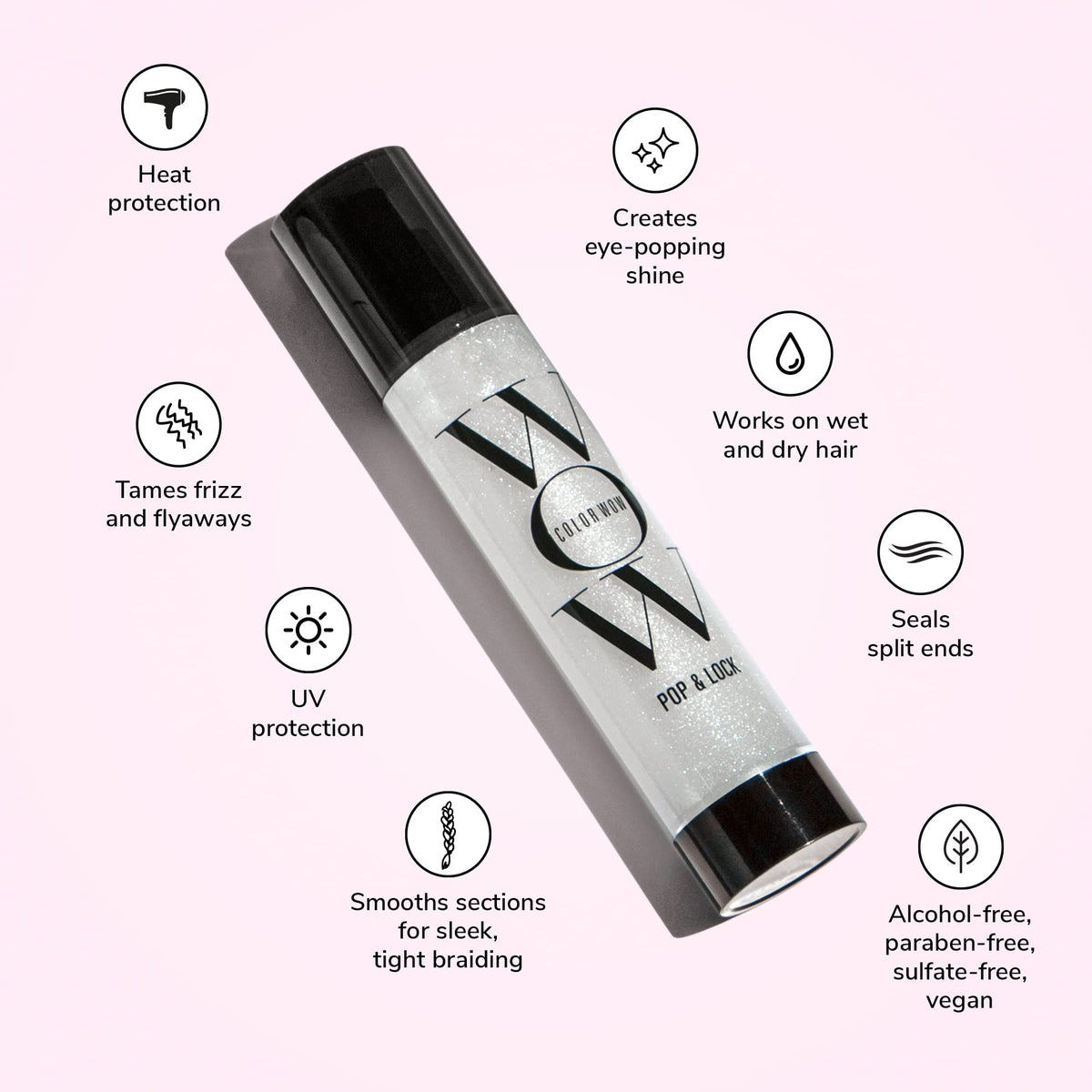 COLOR WOW serum pump dispensing a clear dose for precise styling control