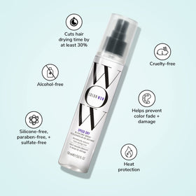 COLOR WOW applied before blow-dry, reduces heat exposure and breakage