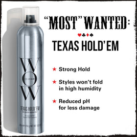COLOR WOW spray action mist demonstrating even hold and fast dry benefit