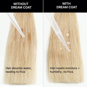 COLOR WOW split-view hair before and after showing reduced frizz and enhanced shine