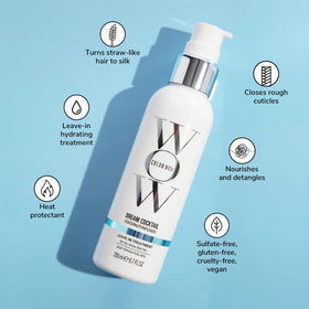 COLOR WOW close-up of creamy texture highlighting lightweight coconut-infused formula