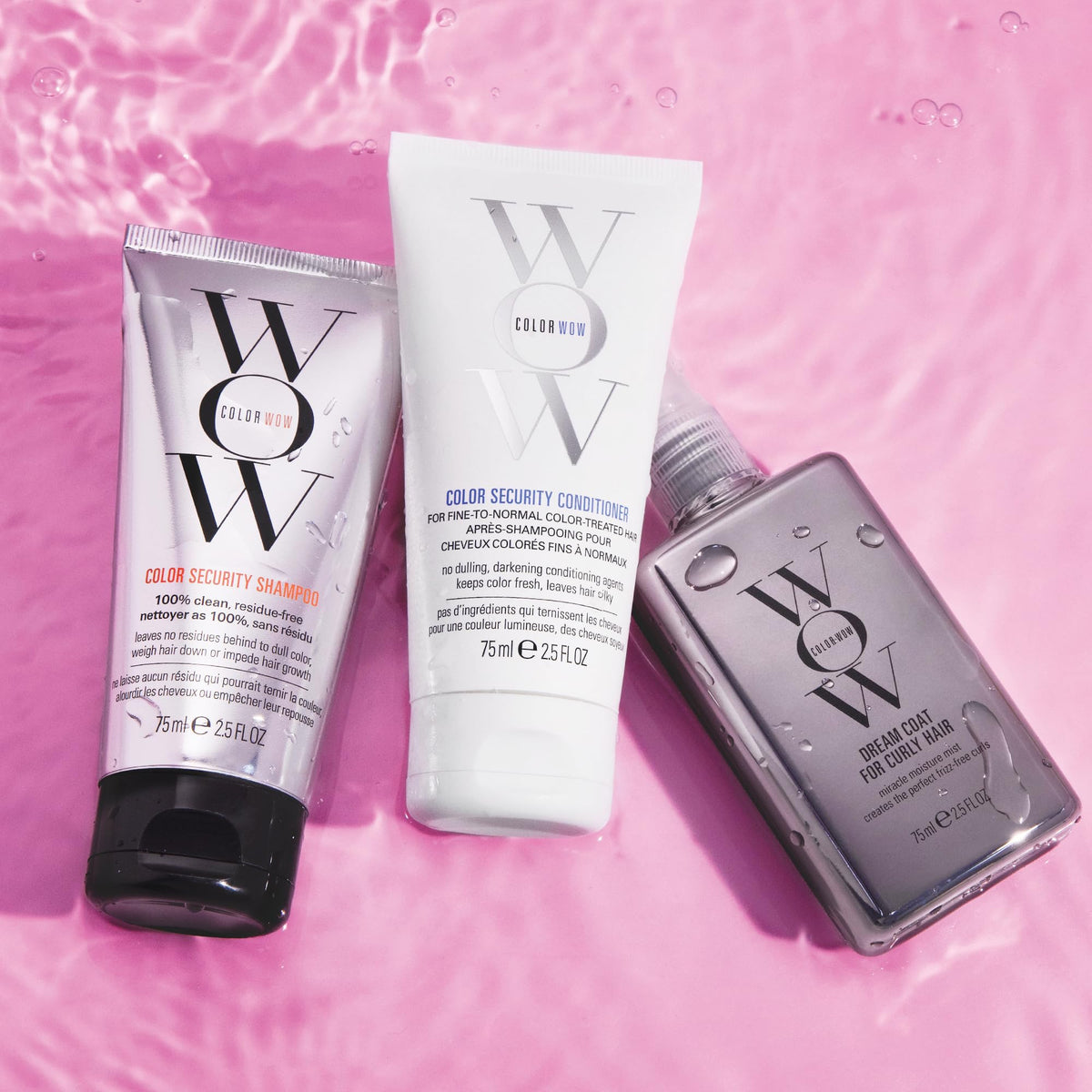 COLOR WOW travel kit inside suitcase demonstrating portability and convenience