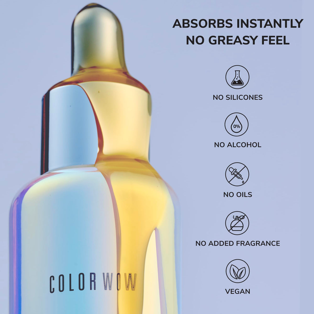 COLOR WOW ingredients flatlay highlighting key actives and antioxidant benefit