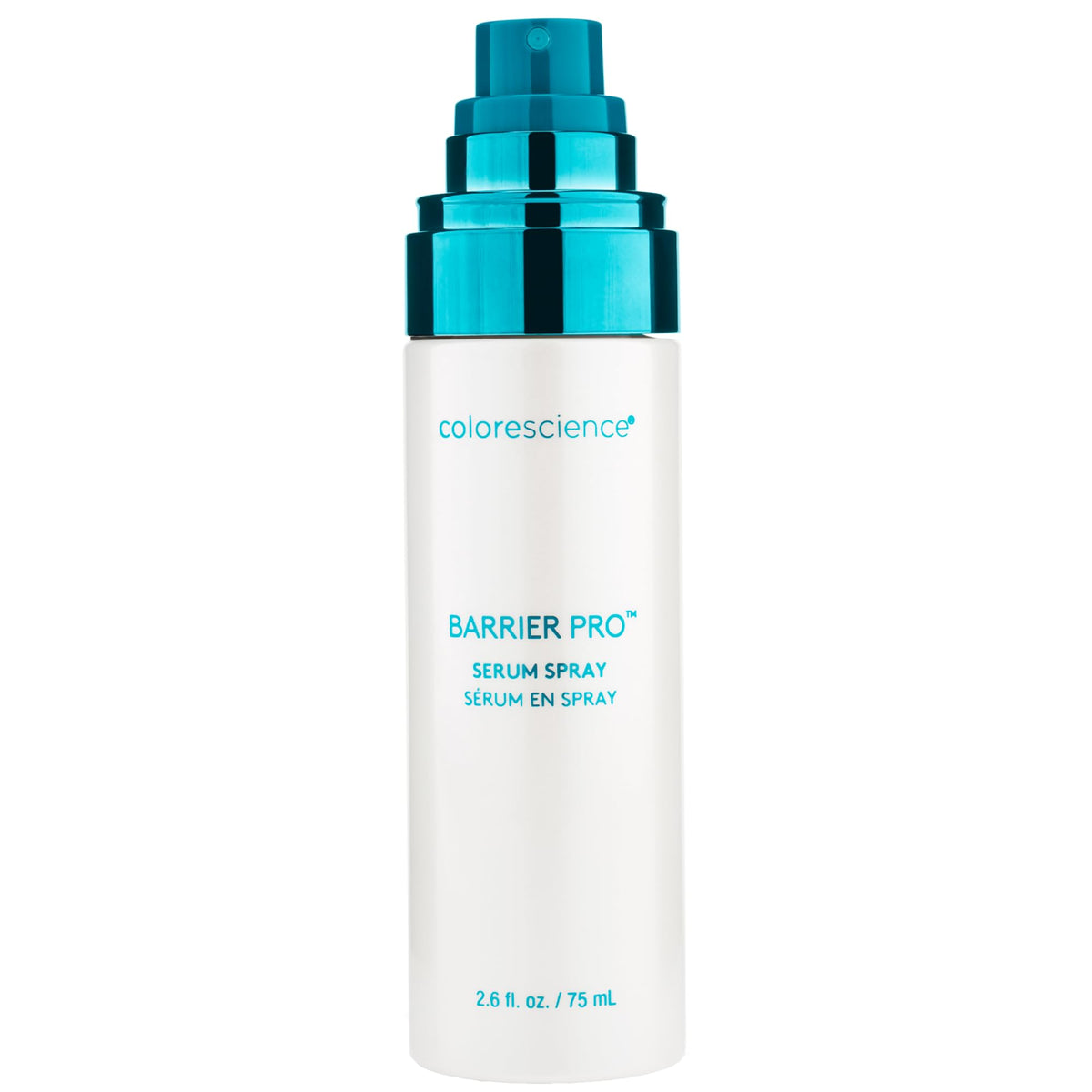 Colorescience bottle front packaging showing product branding and sleek design for travel