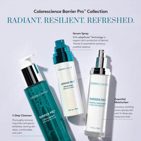 Colorescience ingredient label close-up highlighting adapDvate and hyaluronic acid benefits