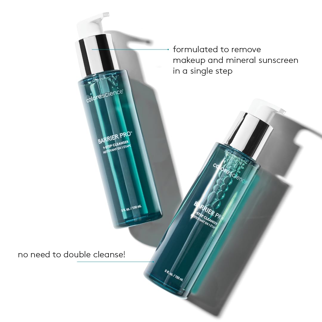 Colorescience pump dispensing Barrier Pro cleanser to show easy control and no-waste benefit
