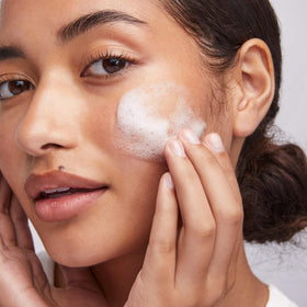 Colorescience close-up foam texture of Barrier Pro cleanser demonstrating gentle exfoliation benefit