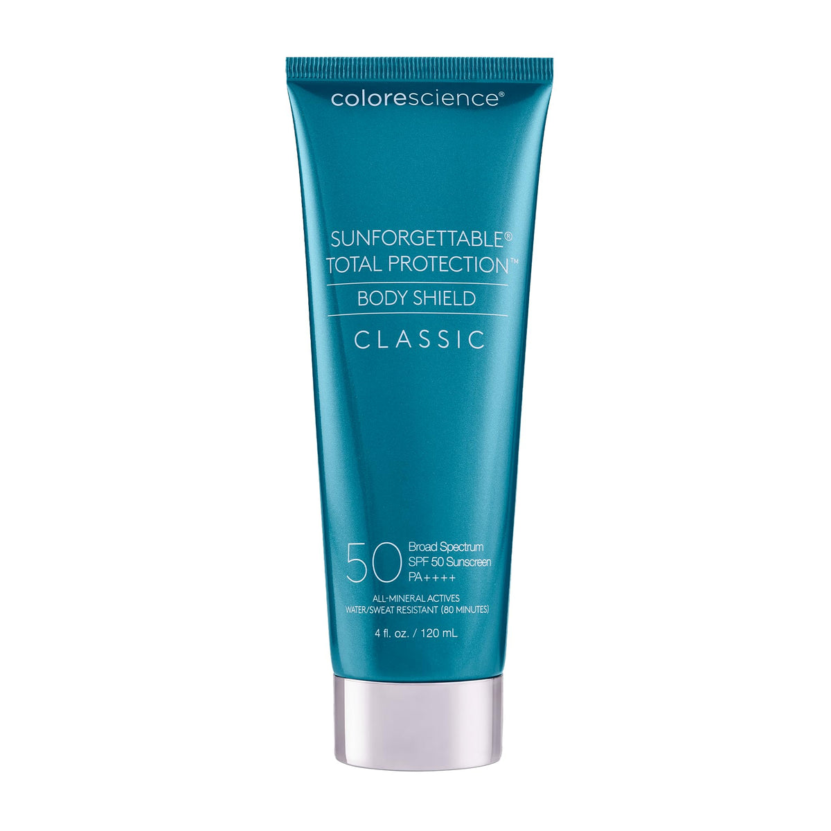 Colorescience Body Shield front packaging showing bottle and label, instant protection