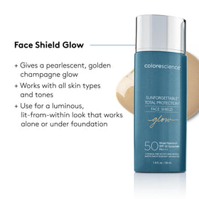 Colorescience bottle beside common item showing 1.8 oz travel size