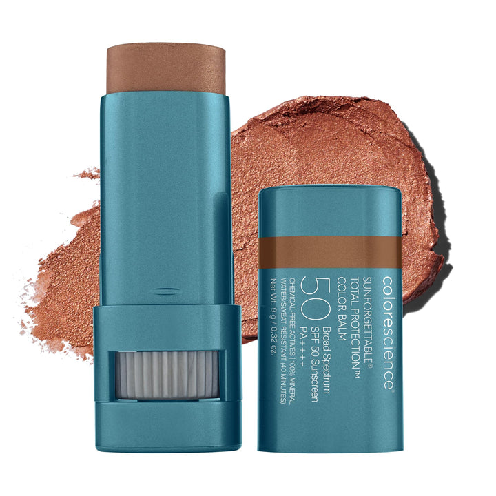 Colorescience Bronze front packaging showing shade and SPF protection benefits
