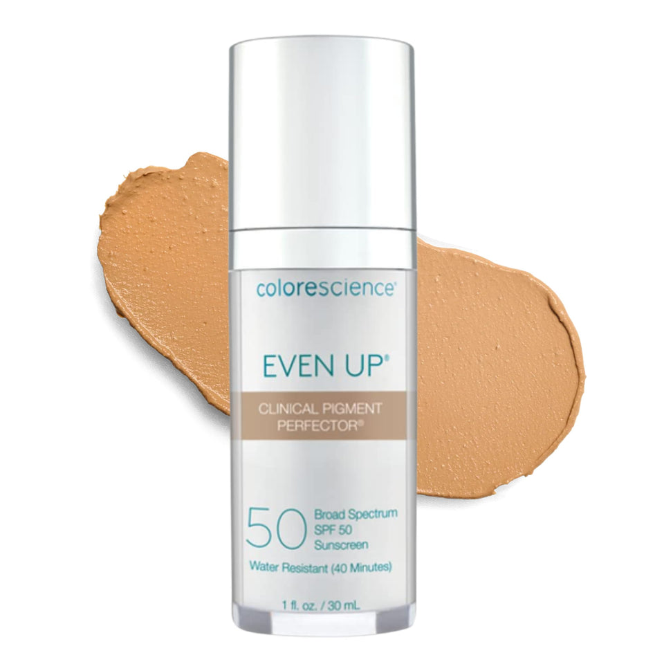 Colorescience Even Up front packaging showing tinted mineral sunscreen and SPF 50 benefit