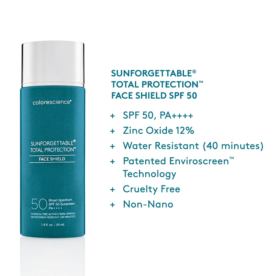 Colorescience product label close-up displaying ingredients and zinc oxide clarity