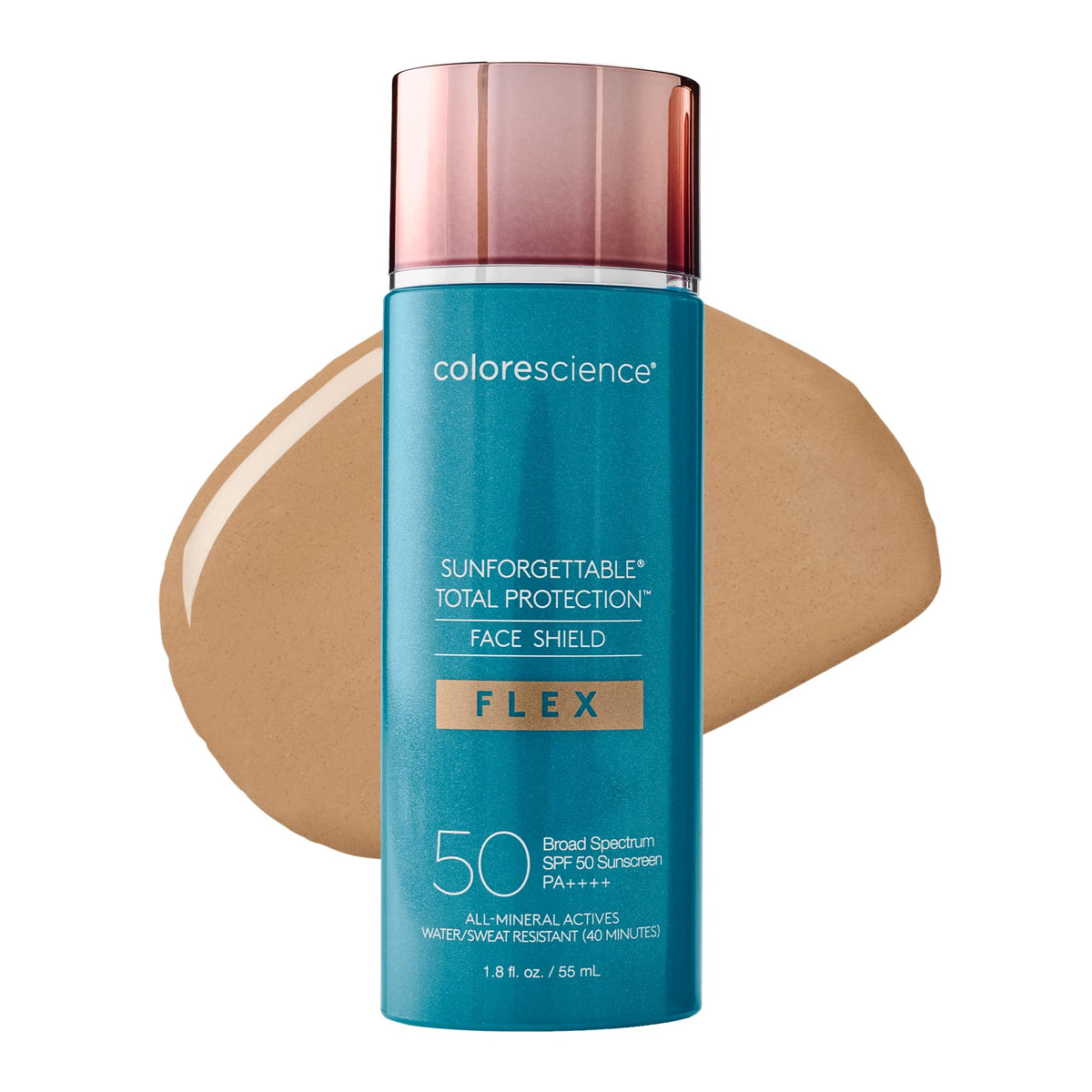 Colorescience front package showing SPF 50 and tan shade for daily protection