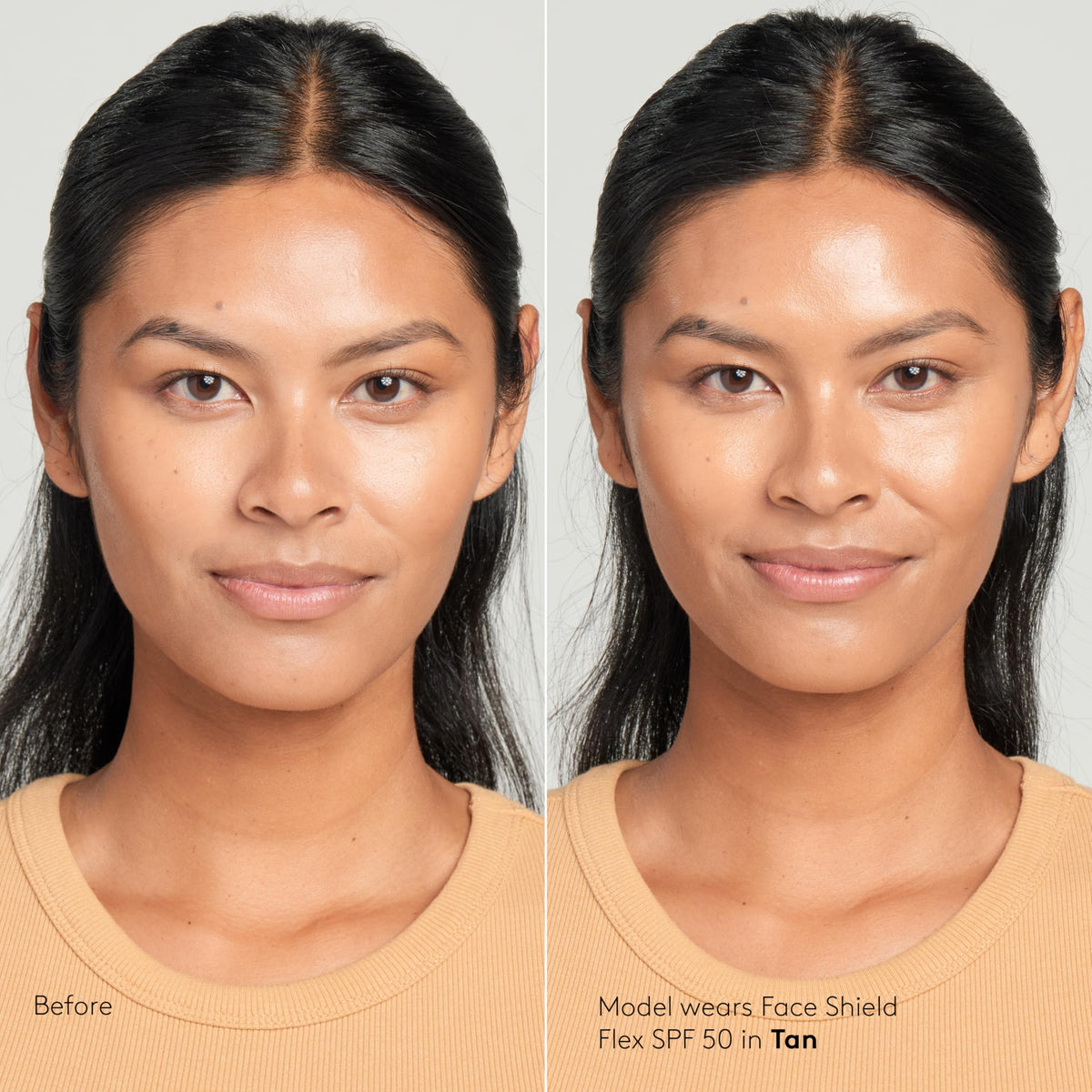 Colorescience swatches on arm showing tone-adapting pigments and shade range