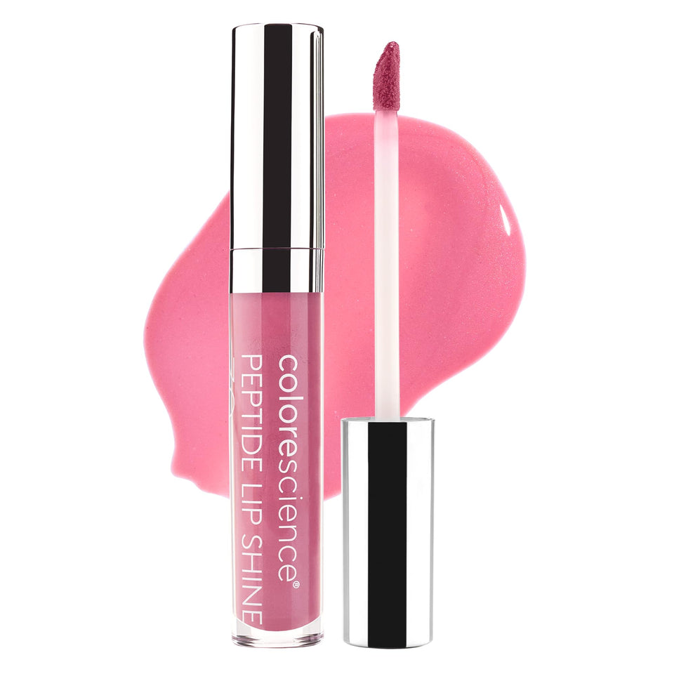 Colorescience lip shine pink front packaging showing sleek tube and label for easy storage