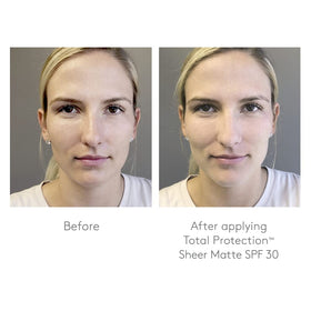 Colorescience brush beside coin showing travel size for on-the-go protection benefit