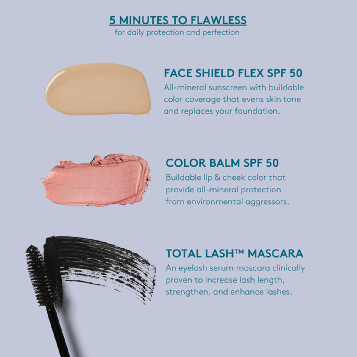 Colorescience ingredient label highlighting peptides and conditioning actives