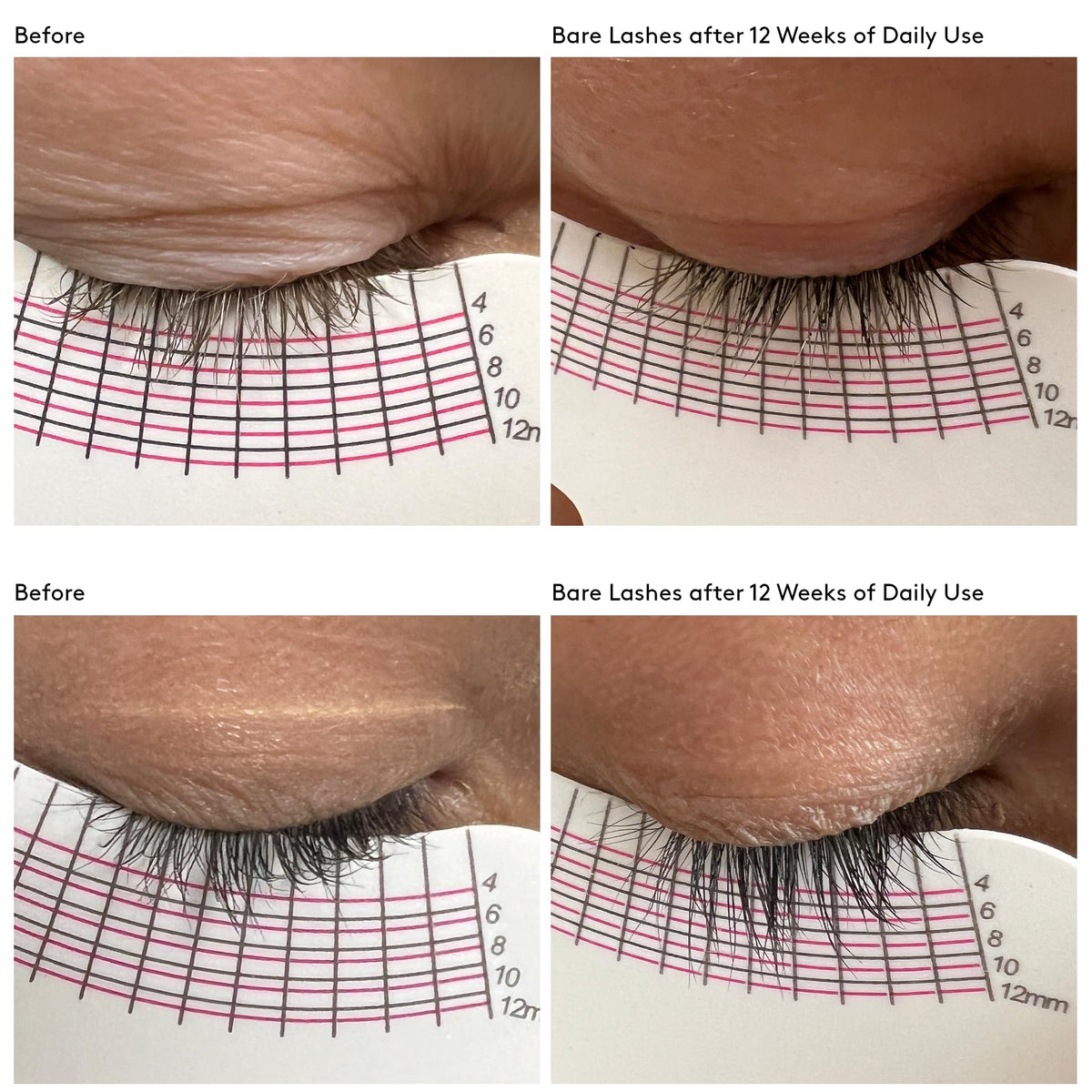 Colorescience tubing texture on lashes demonstrating long-wear, easy removal
