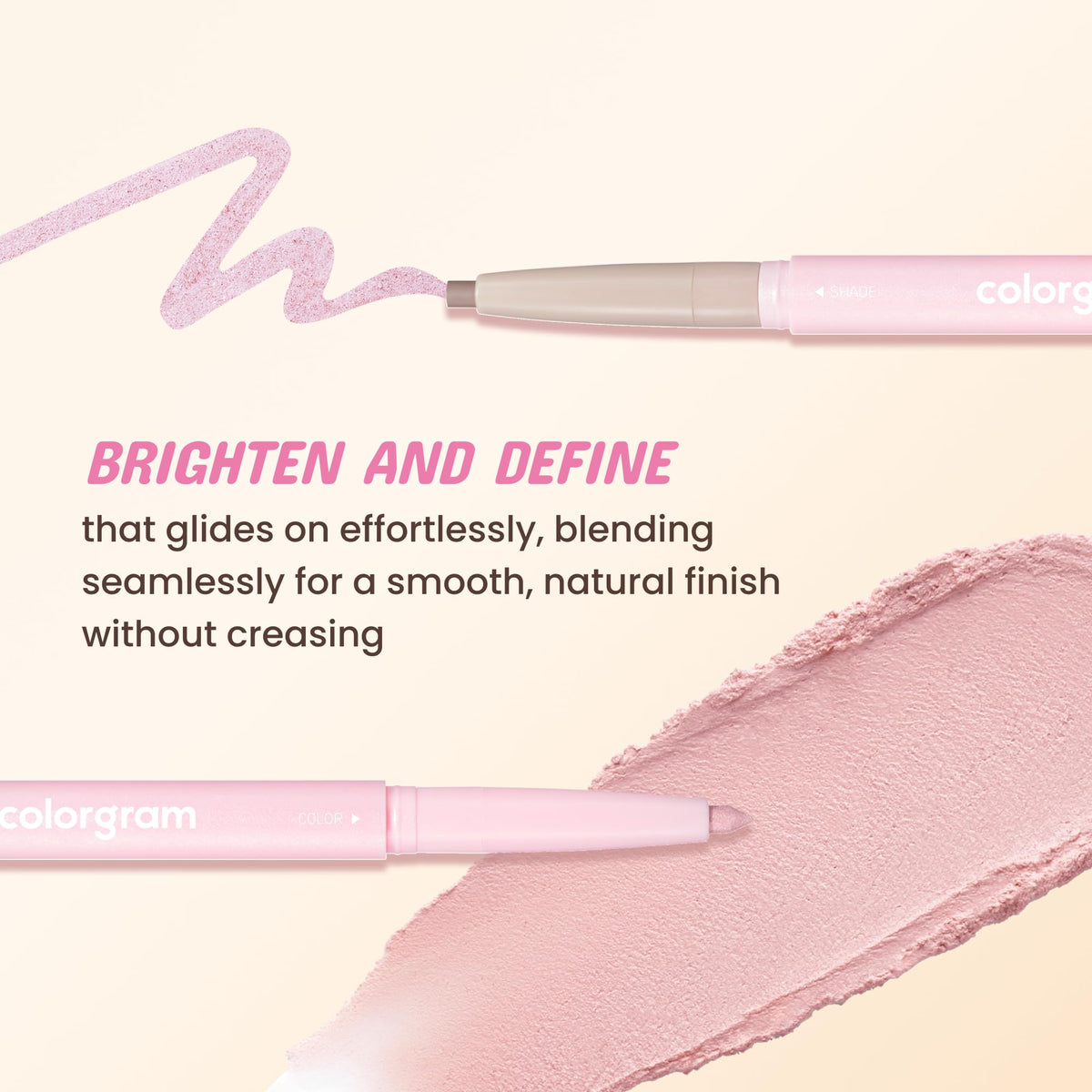 COLORGRAM applied under-eye on model to show brightening and refreshed look