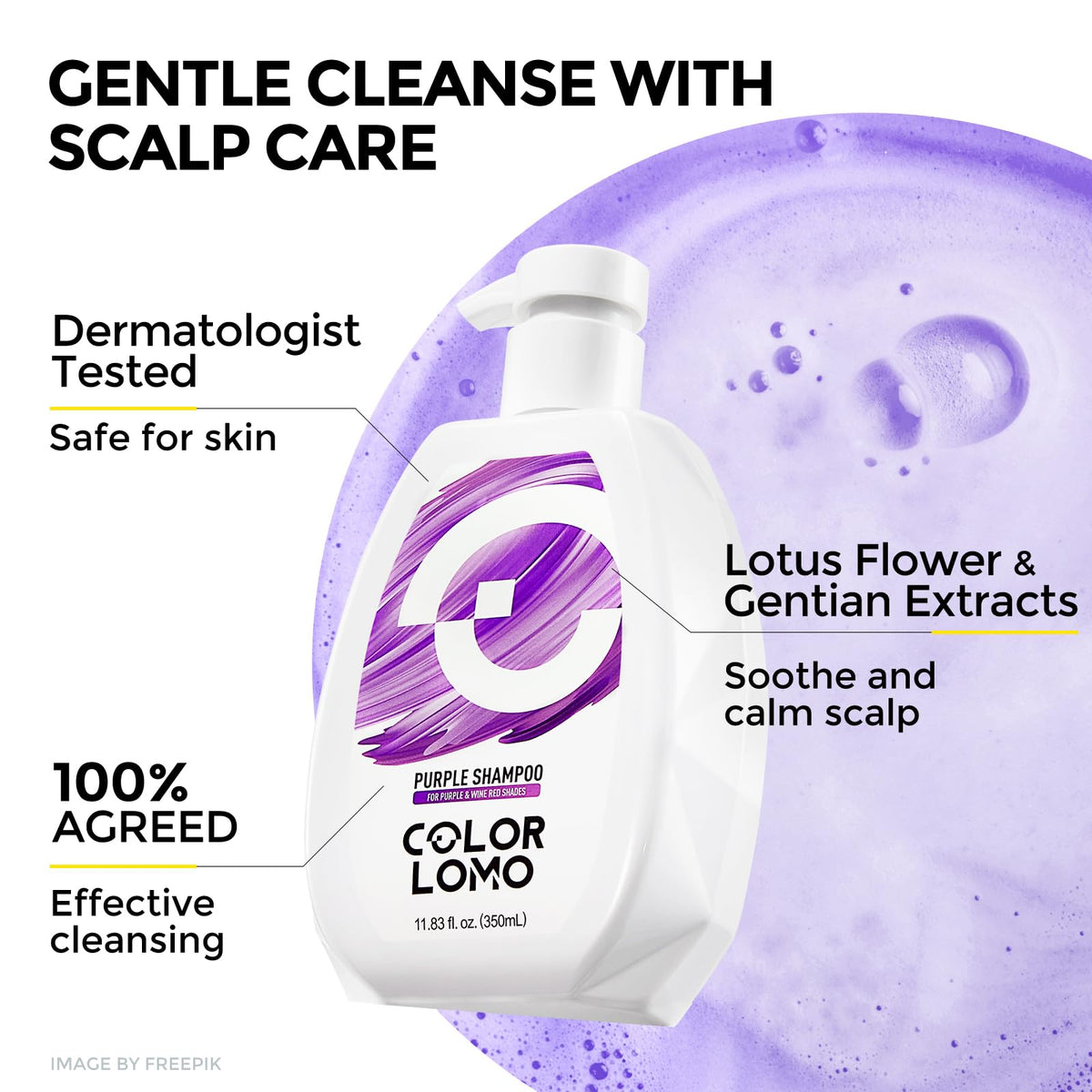 COLORLOMO product label showing ingredients and dermatologist-approved benefit