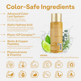 ColorProof close-up of creamy lather texture that lifts buildup for cleaner hair