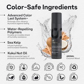 ColorProof fine mist spray in action delivering lightweight hold