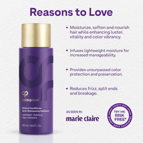 ColorProof in use on wet hair demonstrating easy detangling and manageability
