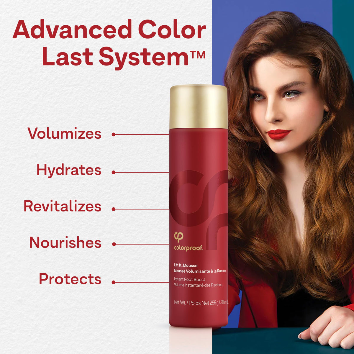 ColorProof label close-up highlighting ingredients and color protection