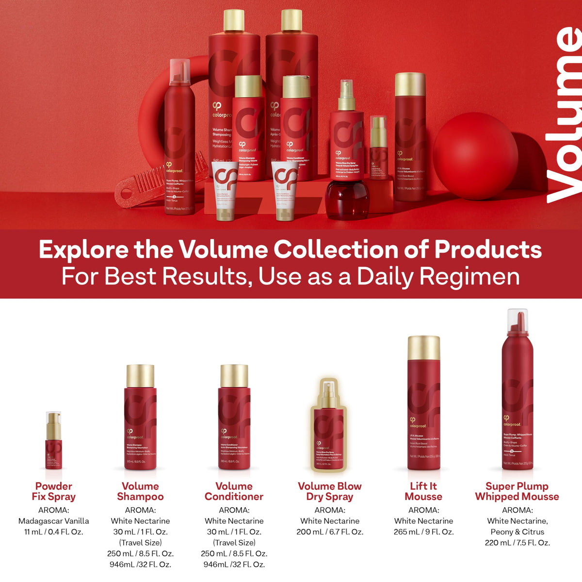 ColorProof bottle on vanity with white nectarine scent for fresh aroma