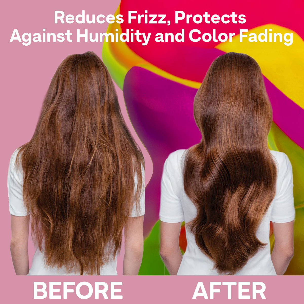 ColorProof plush locks applied to damp hair mid-lengths showing detangling and smoothing benefit