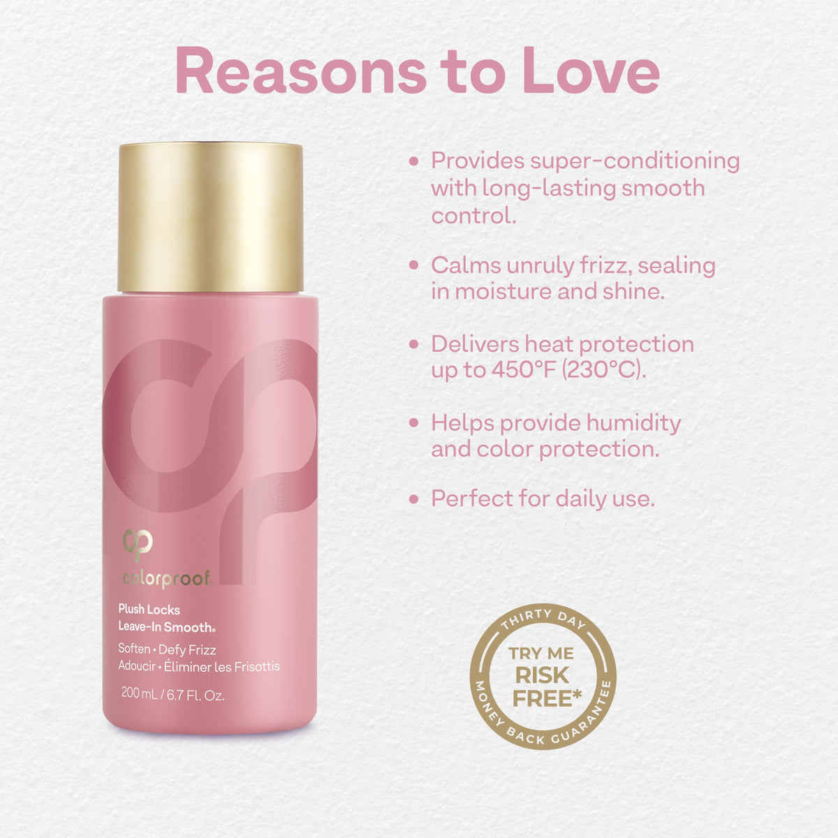 ColorProof plush locks ingredient label close-up highlighting nourishing oils for protection