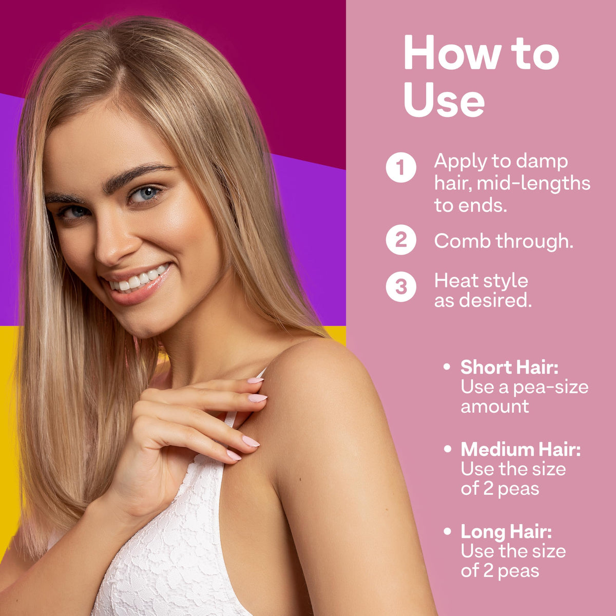 ColorProof plush locks finished hairstyle in lifestyle shot showing glossy, frizz-free results