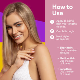 ColorProof plush locks finished hairstyle in lifestyle shot showing glossy, frizz-free results