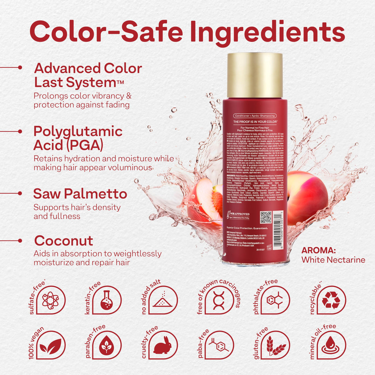 ColorProof pump dispensing lightweight conditioner for easy use