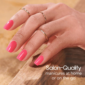 Close-up of Color Street nail strips showing smooth creme finish and precise cut for easy use