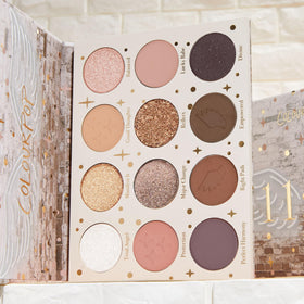 Eye makeup using ColourPop 11:11 showing wearable warm-nude look and long-wear depth benefit