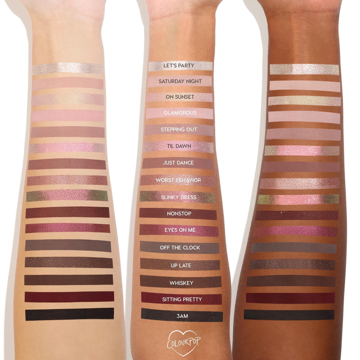 ColourPop application with flat brush packing pigment for intense, long-lasting color