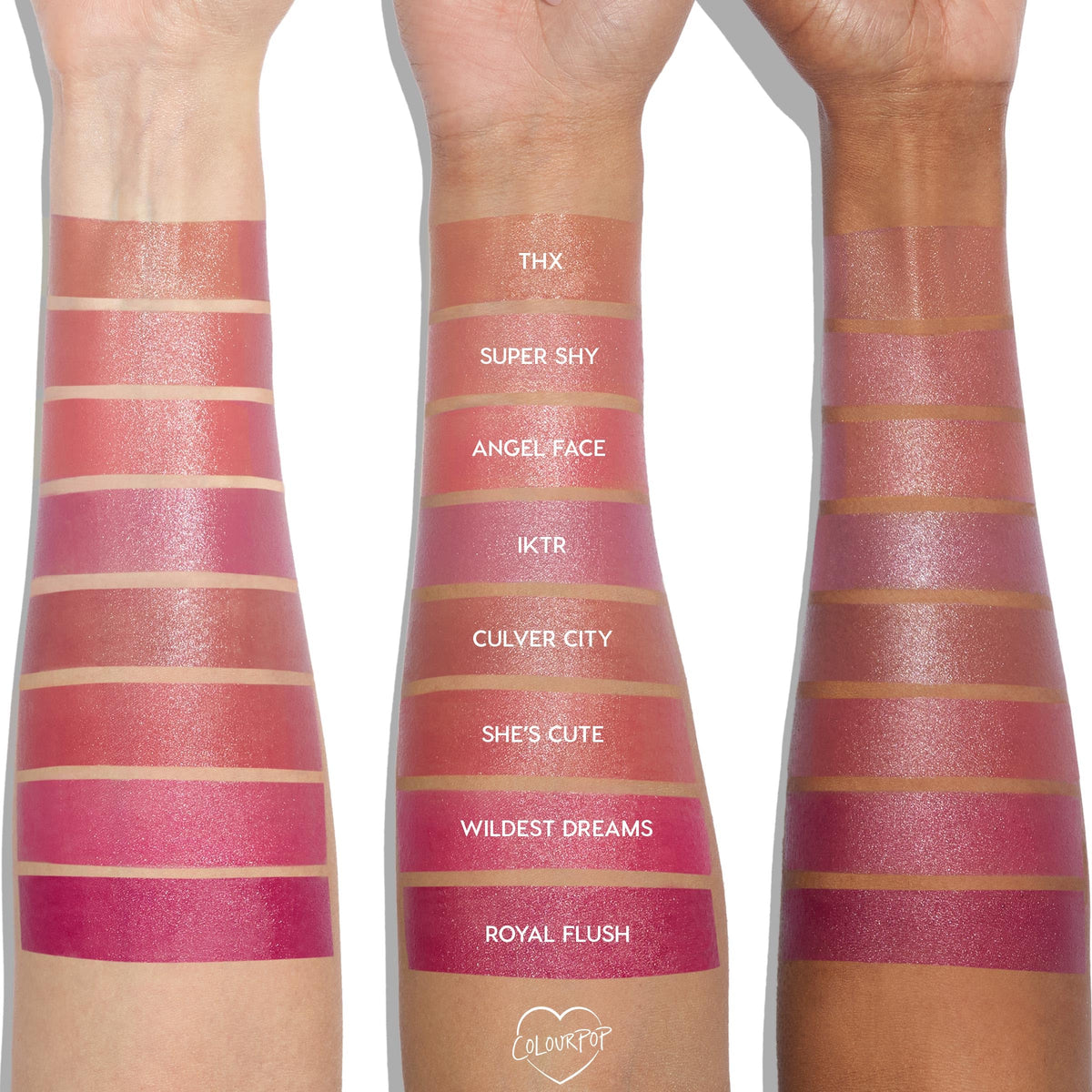 ColourPop Angel Face shade pan and swatch showing true color payoff and buildability