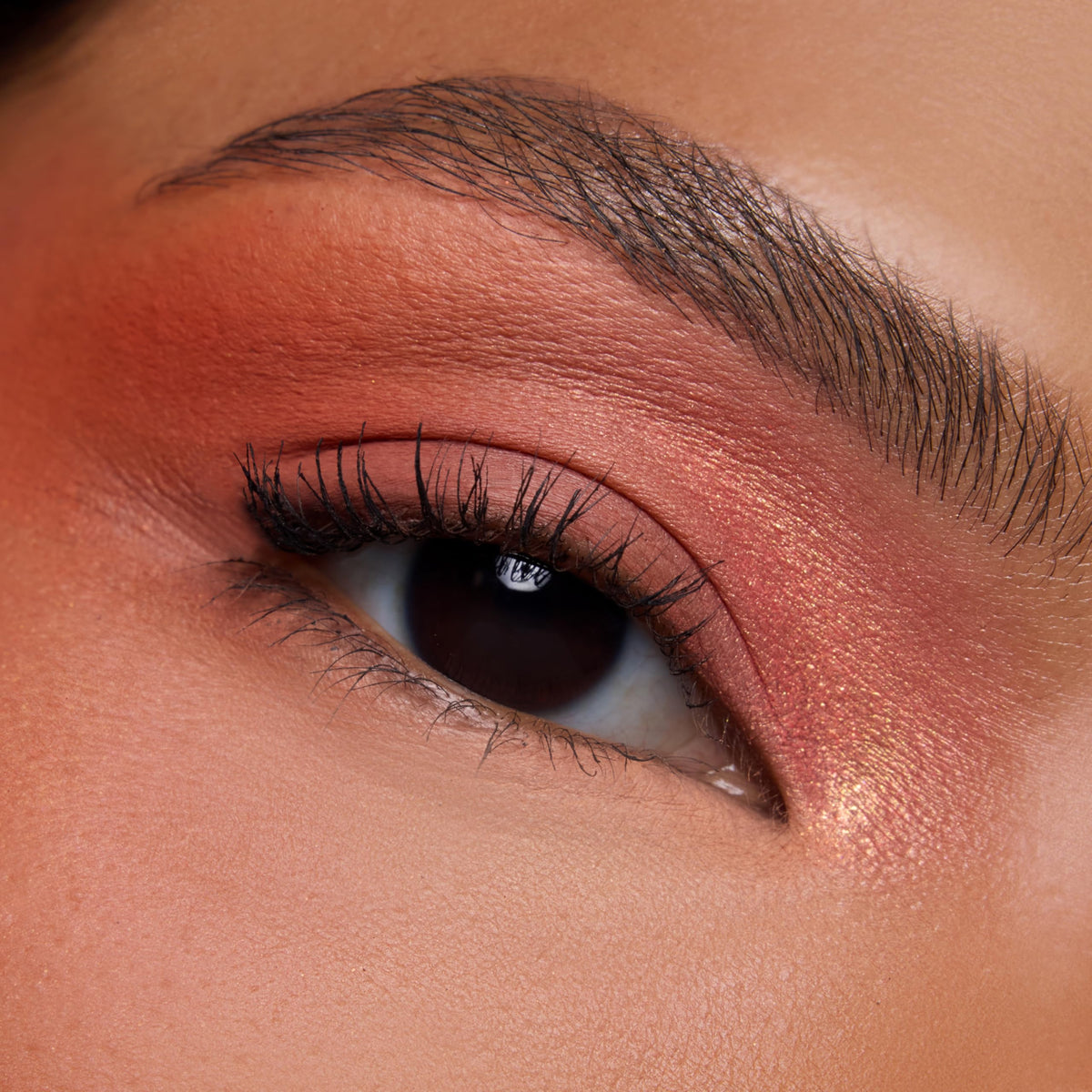 ColourPop finished eye look demonstrating peach tones for flattering warmth
