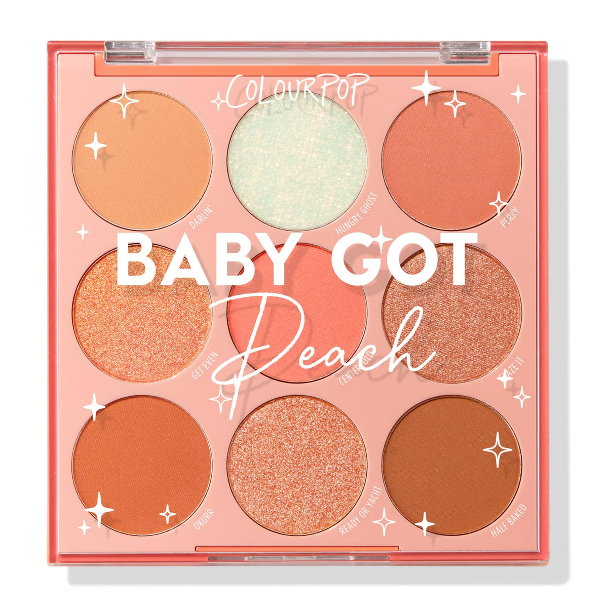 ColourPop front packaging showing palette and warm peach tones for easy selection