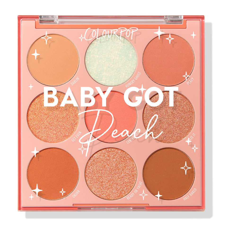 ColourPop front packaging showing palette and warm peach tones for easy selection