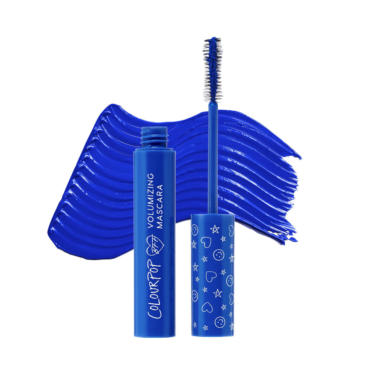 ColourPop BFF Mascara tube front view showing sleek packaging and intense black shade benefit